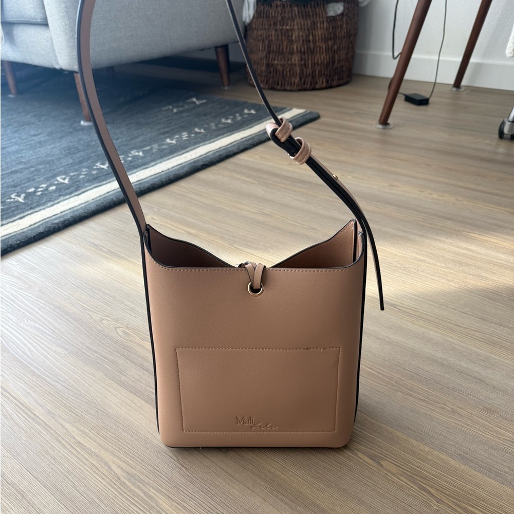 NWOT Anthropologie Mali+Lili vegan leather small shoulder bag: color tan - Picture 6 of 11